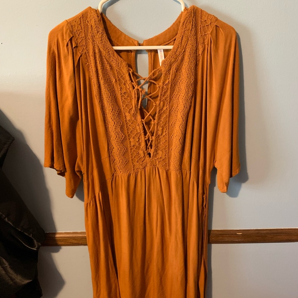 Yellow lace front dress